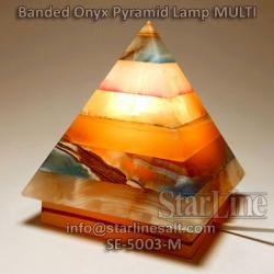 Banded Onyx Pyramid Lamp